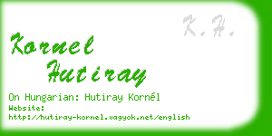 kornel hutiray business card