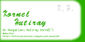 kornel hutiray business card